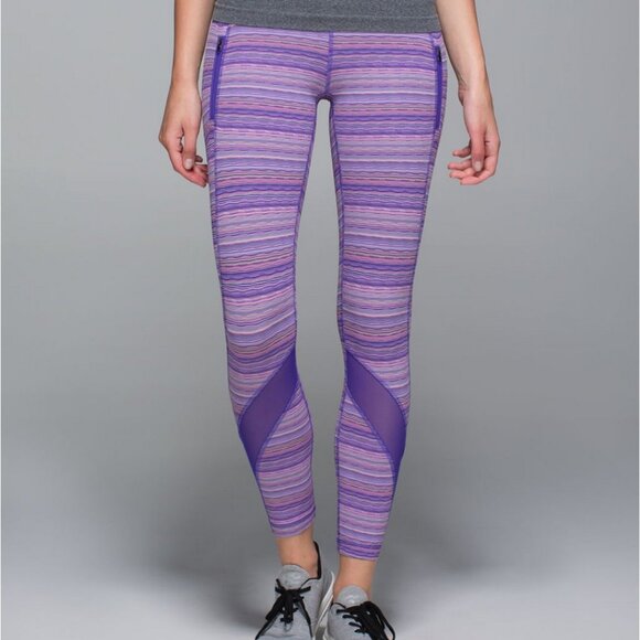 Lululemon Inspire Tight II (Mesh) Size 2 Space Dye Twist Iris Flower Pink Shell - Picture 1 of 16